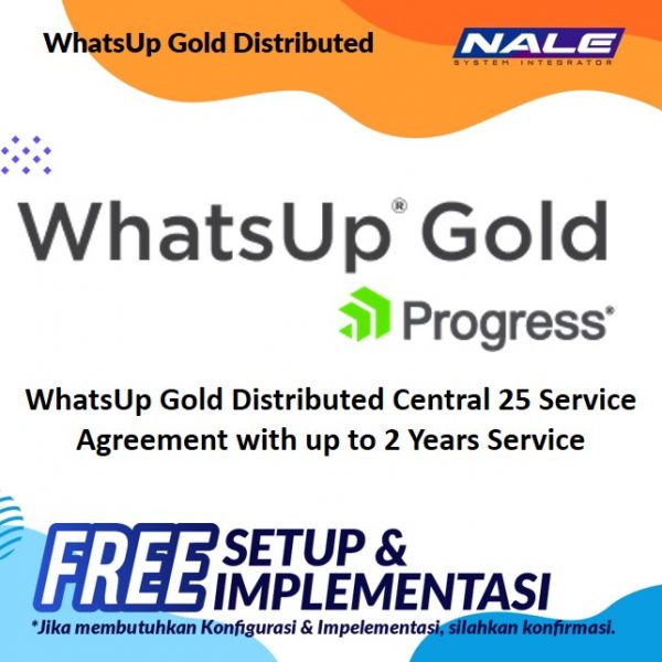 WhatsUp Gold Distributed Central 25 Service Agreement with up to 2 Years Service